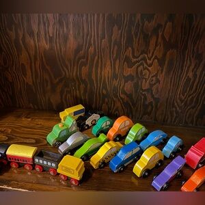Colorful Wooden Toy Cars Set/train